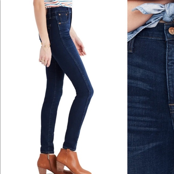 16. Madewell 10” High Rise Skinny Jeans in Hayes Wash - Picture 3 of 16